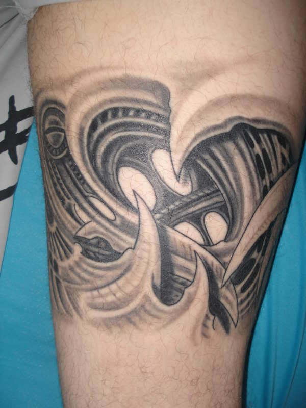 BioMech Leg tattoo