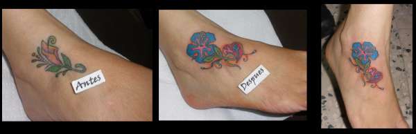 COVER UP IN FOOT tattoo