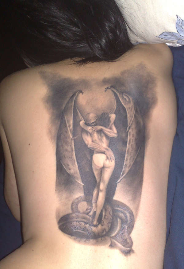 Demon Boris Vallejo tattoo