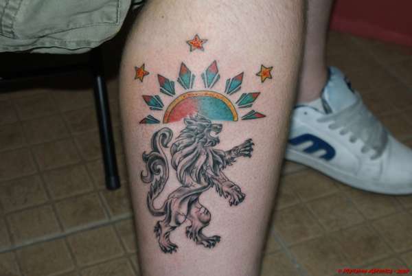 Lion & Filipino Stars and Sun tattoo