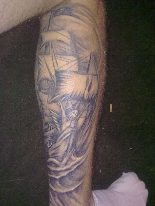 Pirate ship tattoo
