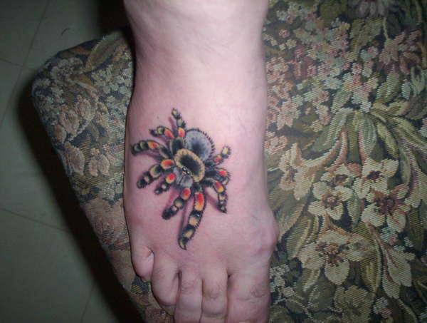 Spider on foot tattoo