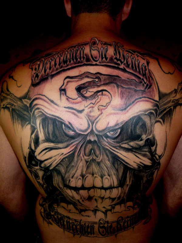 ~Tattoo by Boston~ Skull Backpiece tattoo