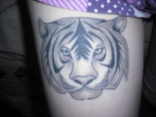 Tiger on my leg tattoo