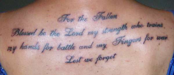 Tribute close-up tattoo