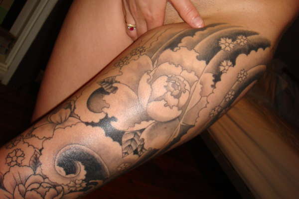 full leg tattoo