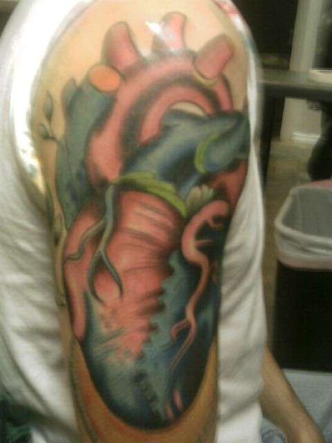 heart tattoo colored tattoo