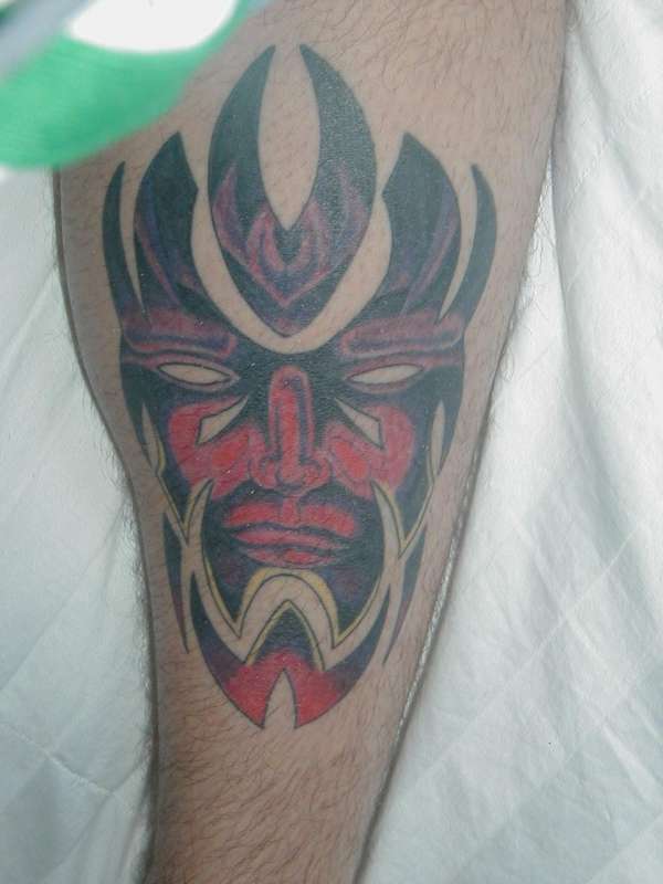 tribal face tattoo