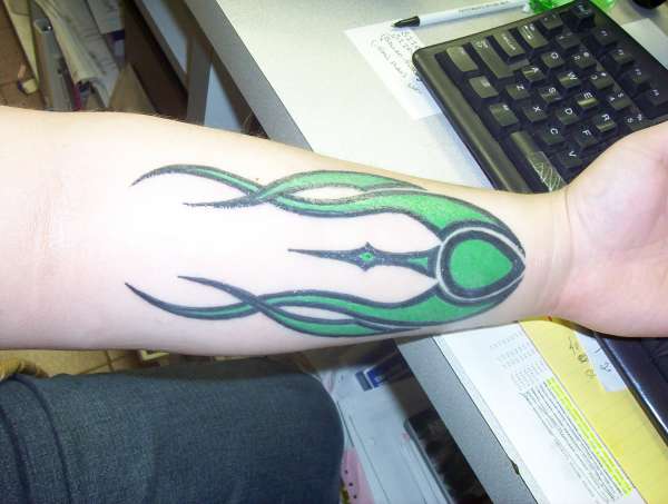 Green Tribal tattoo