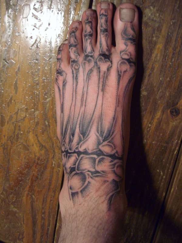 Boney foot tattoo