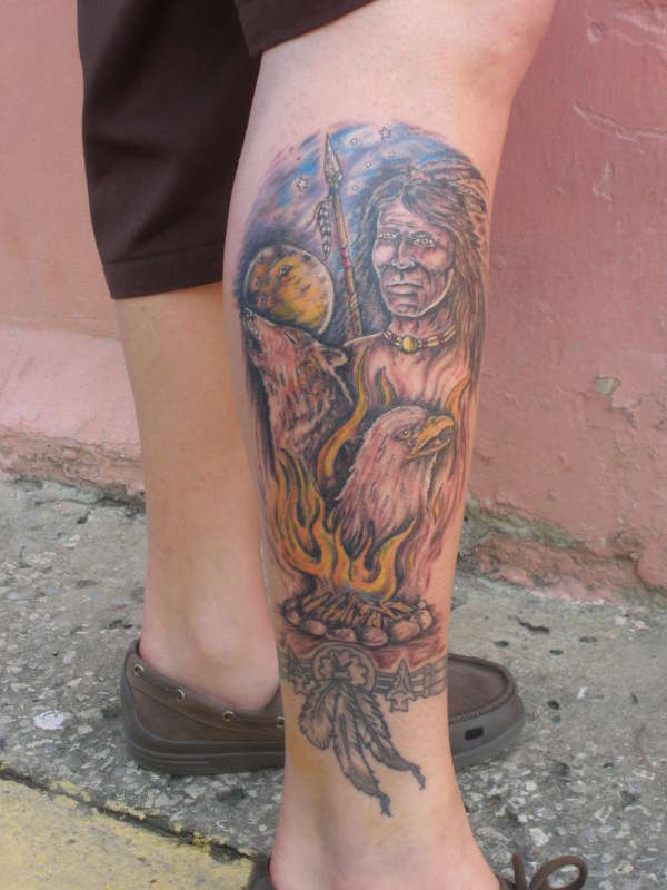 native american motives tattoo
