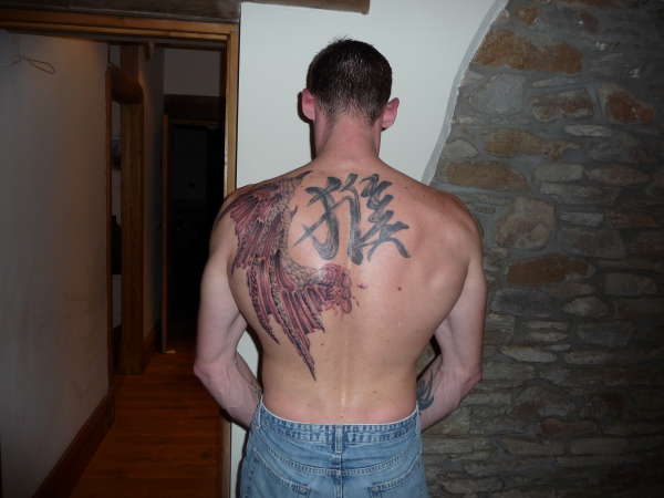 1 side of my wings nearly finished tattoo
