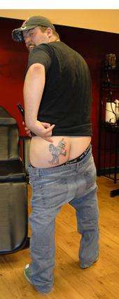 Bite my shiny tattooed ass! tattoo
