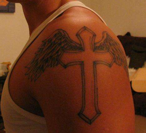 Cross Wings tattoo