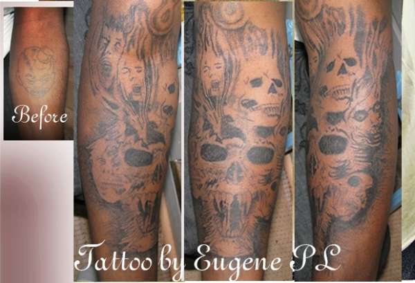 Faces and skulls tattoo