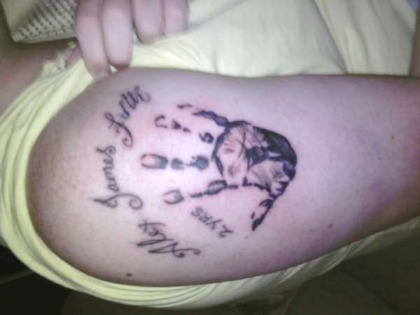 My sons hand tattoo