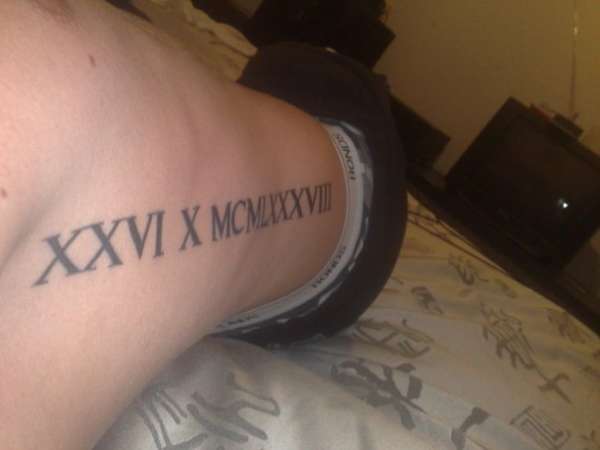 Roman numerals tattoo