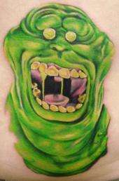 Slimer from Ghostbusters tattoo