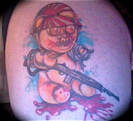 WW2 Gummy Bear Soldier tattoo