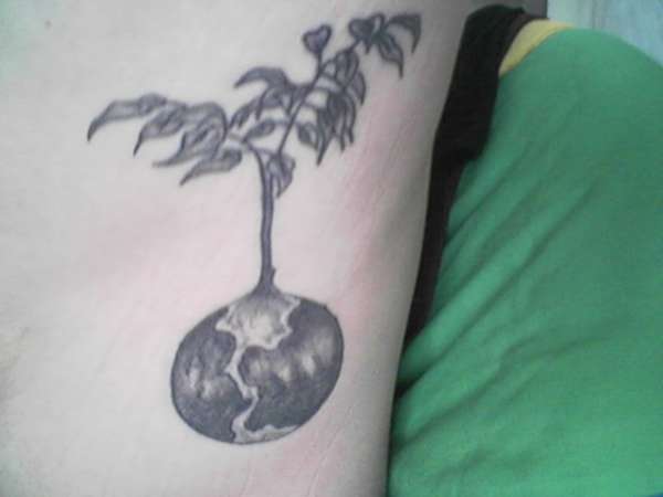 tree and globe tattoo
