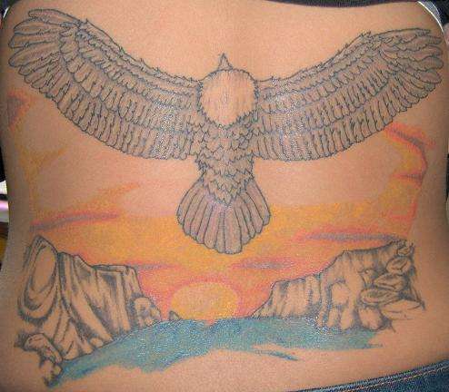 eagle back peice tattoo
