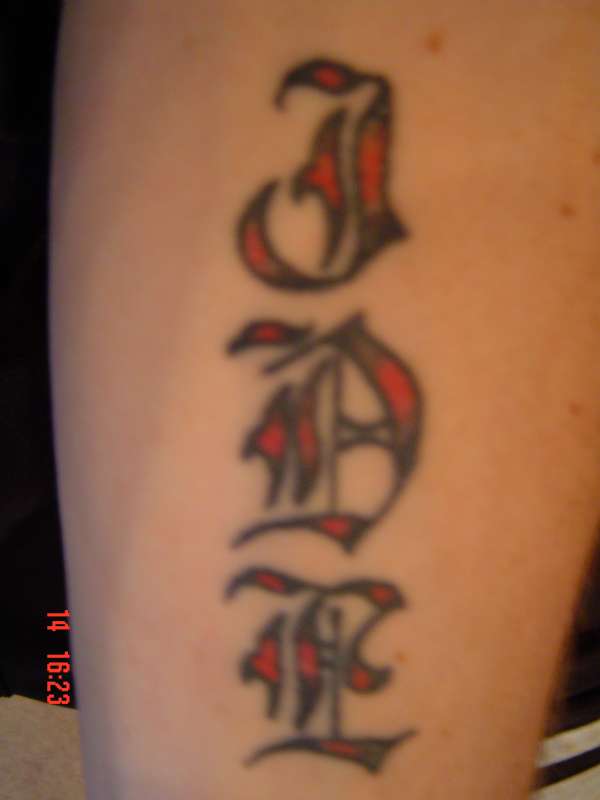 J D L initials tattoo