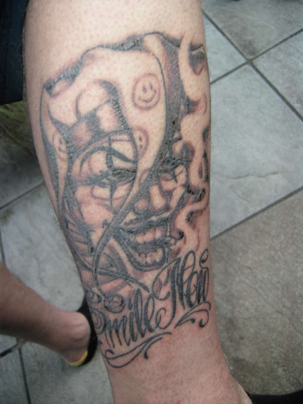 jester on my leg tattoo