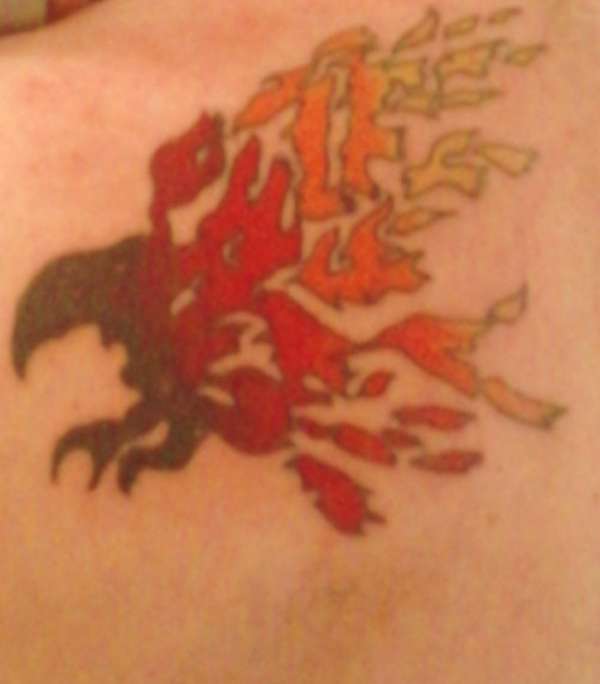 flaming bird tattoo