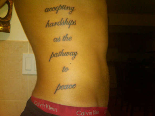 serenity prayer on side tattoo