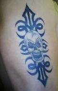 tribal skull tattoo