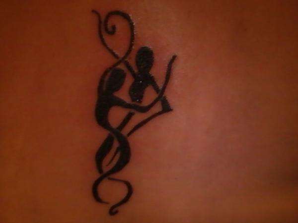 Abstract Lovers tattoo