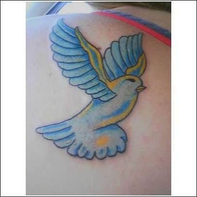 Blue dove tattoo