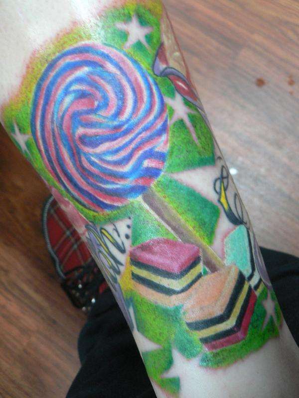 Candy Leg tattoo