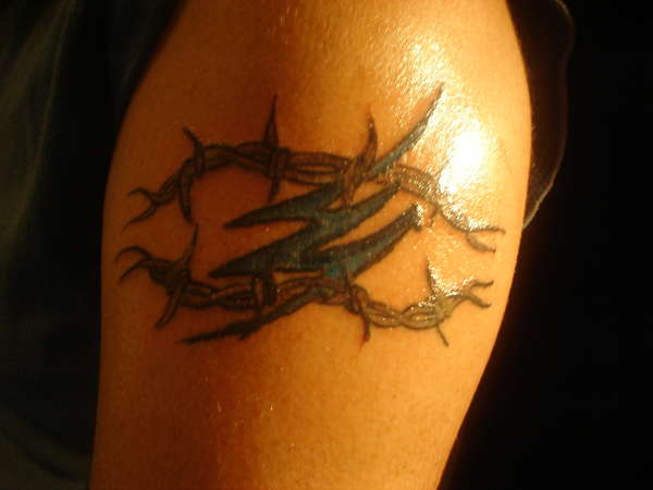 LIGHTING AND BARBWIRE tattoo