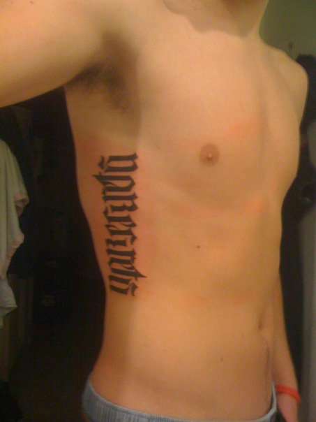 No Regrets tattoo