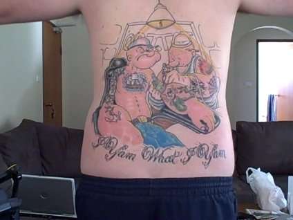 Popeye 15 hrs in tattoo