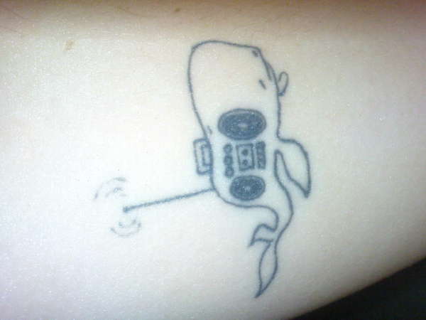 Radio whale tattoo