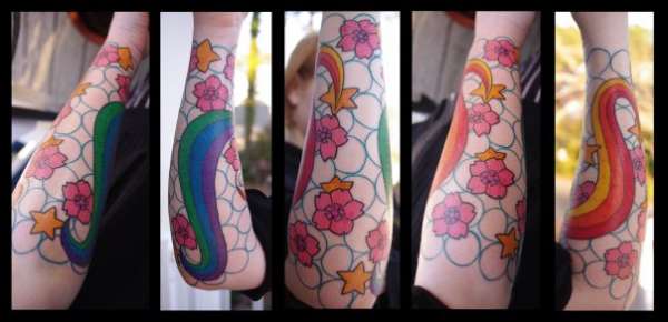Rainbows and Circles tattoo