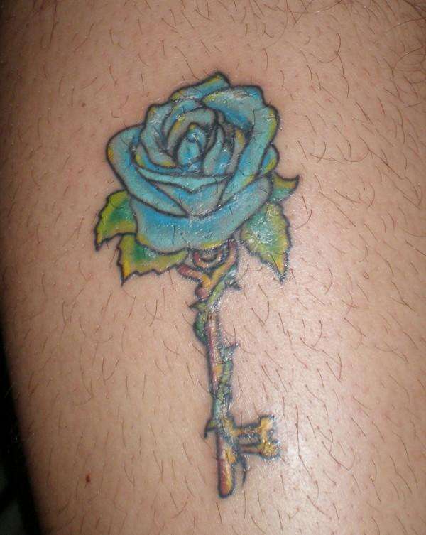 Rose Key tattoo