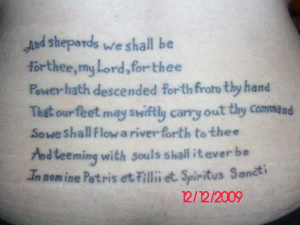 The Boondock Saints Prayer tattoo