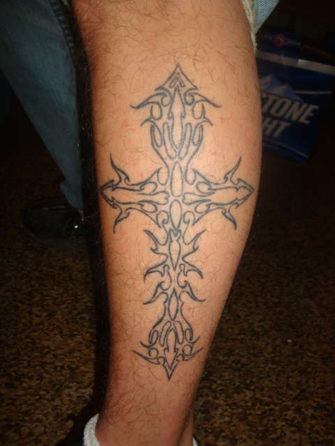 Tribal Cross tattoo
