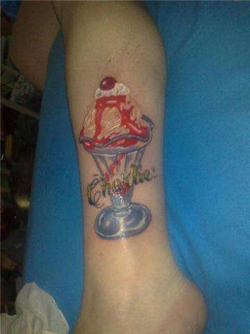 candy leg tattoo