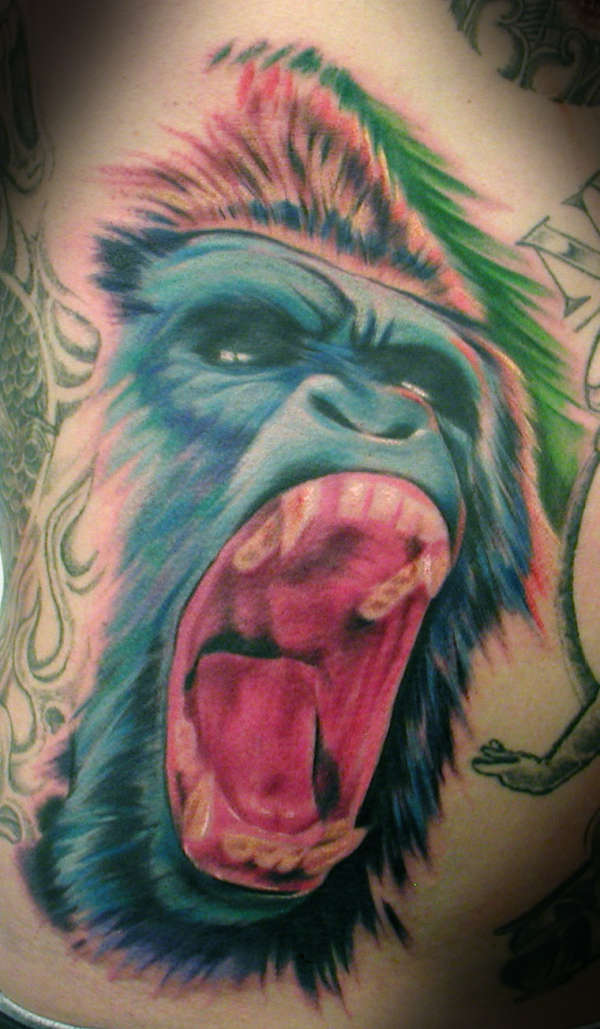 gorilla side peice tattoo