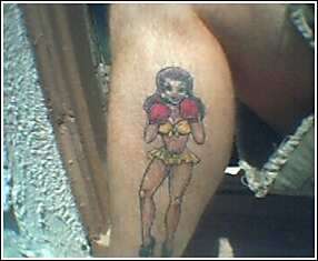 Retro Boxing Chick tattoo