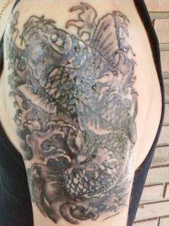 koi fish cover up tattoo