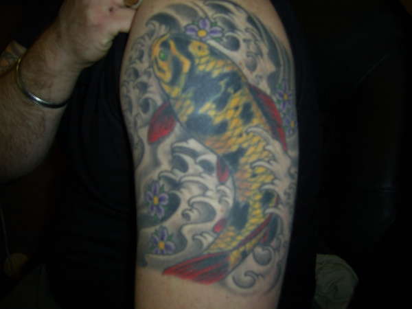 koi scorpion cover up tattoo