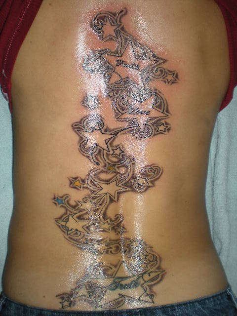 swirls &stars tattoo