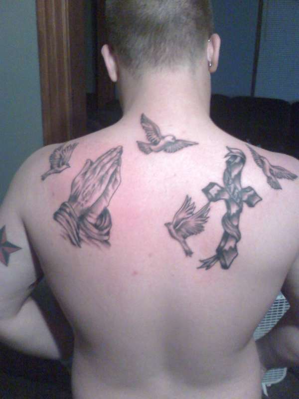 Begining of back peice for friends tattoo