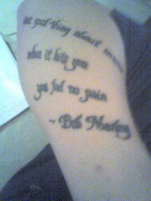 bob marley quote tattoo ideas
