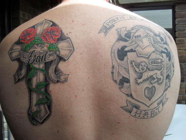 In Memory & family Crest tattoo